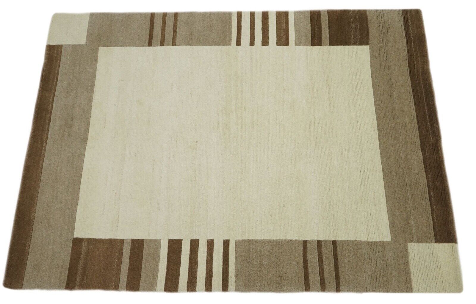 Nepal Teppich Handgeknüpft 100% Wolle Braun Beige Grau Orient 170X240 cm N775