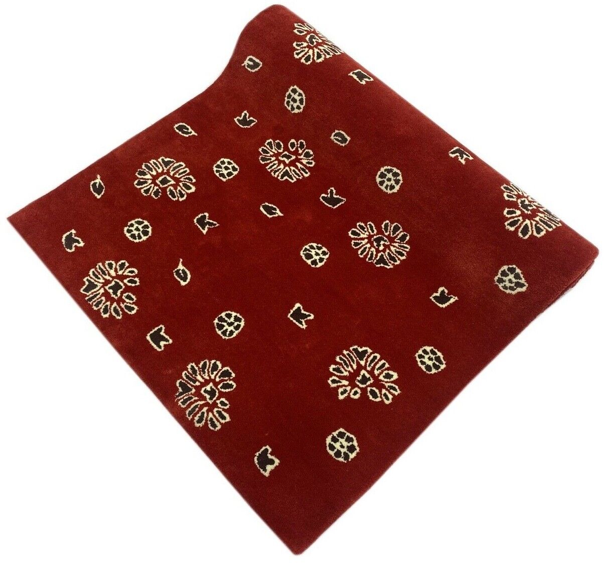 Rot Designer Teppich 100X150 CM Handarbeit 100% Wolle Handgetuftet WT2