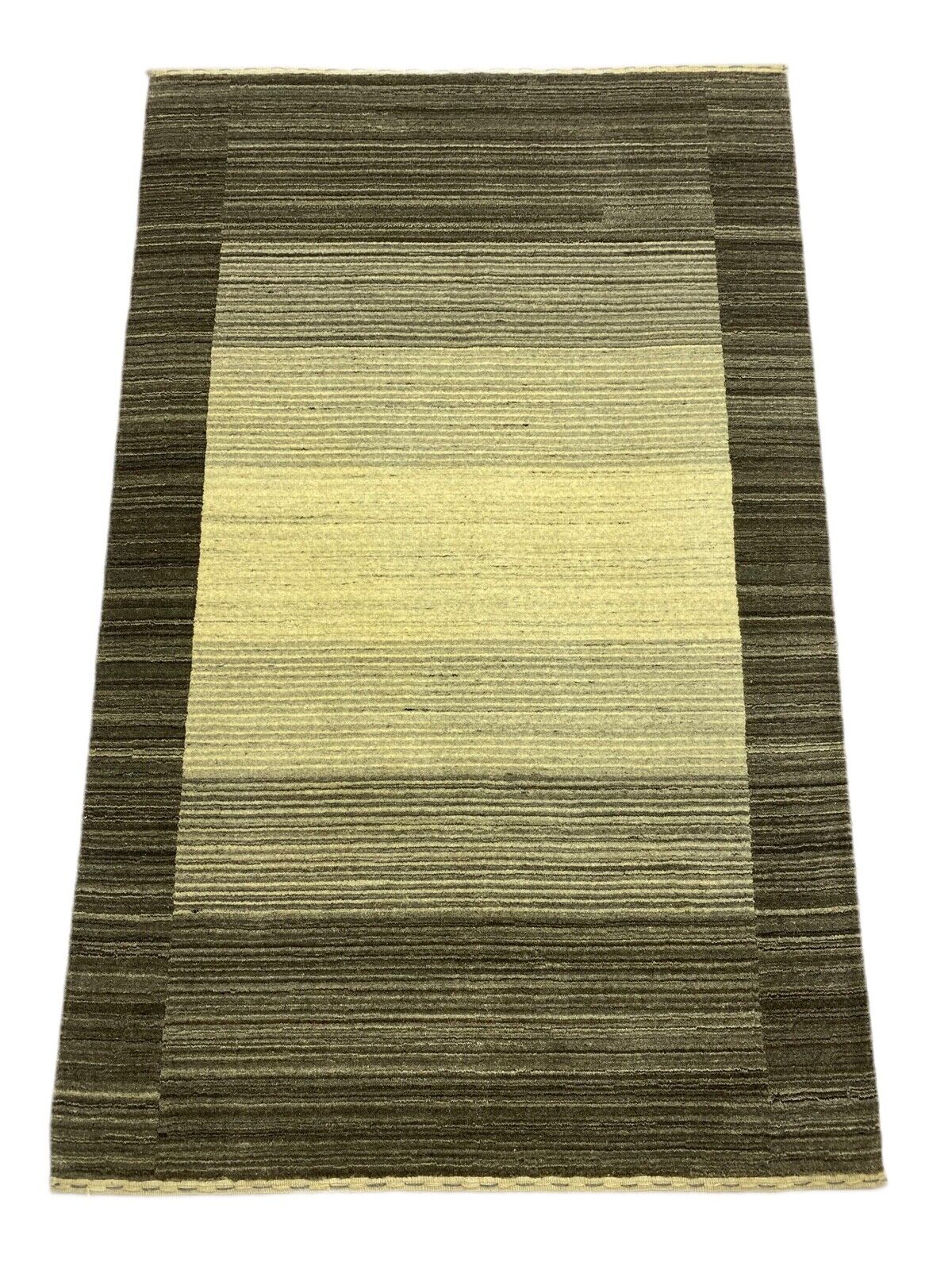 Gabbeh Teppich Braun Grau 100% Wolle Beige loom lori Handgewebt 120x188 cm S75