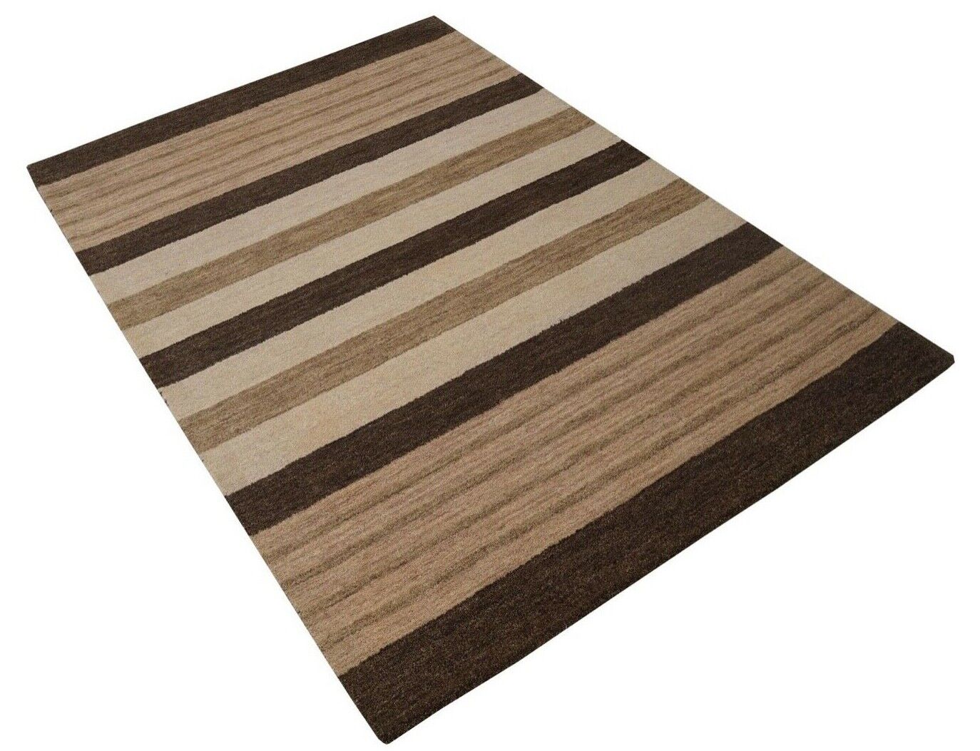 Beige 140X200 cm Teppich 100% Wolle Orientteppich Handgetuftet HT625