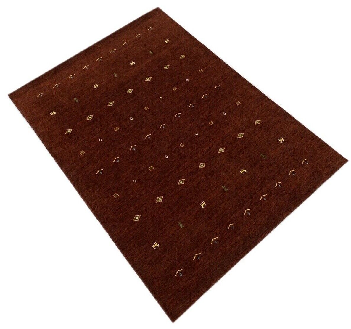 Gabbeh Teppich Braun 100% Wolle 170x240 cm Handgewebt Lori loom WR85