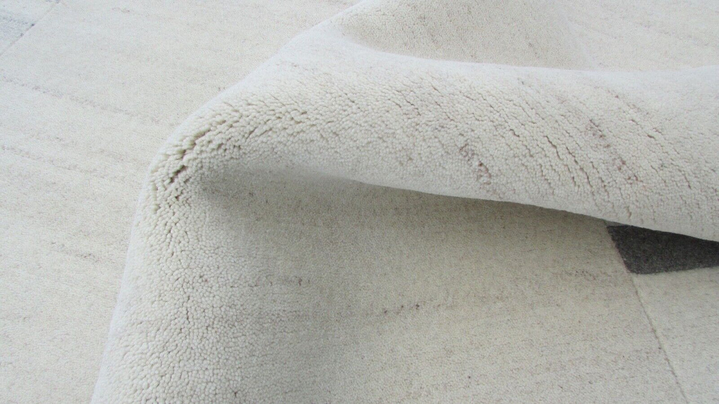 Nepal Teppich Handgeknüpft Braun Beige 100% Wolle Orientteppich 161x228 cm N-52