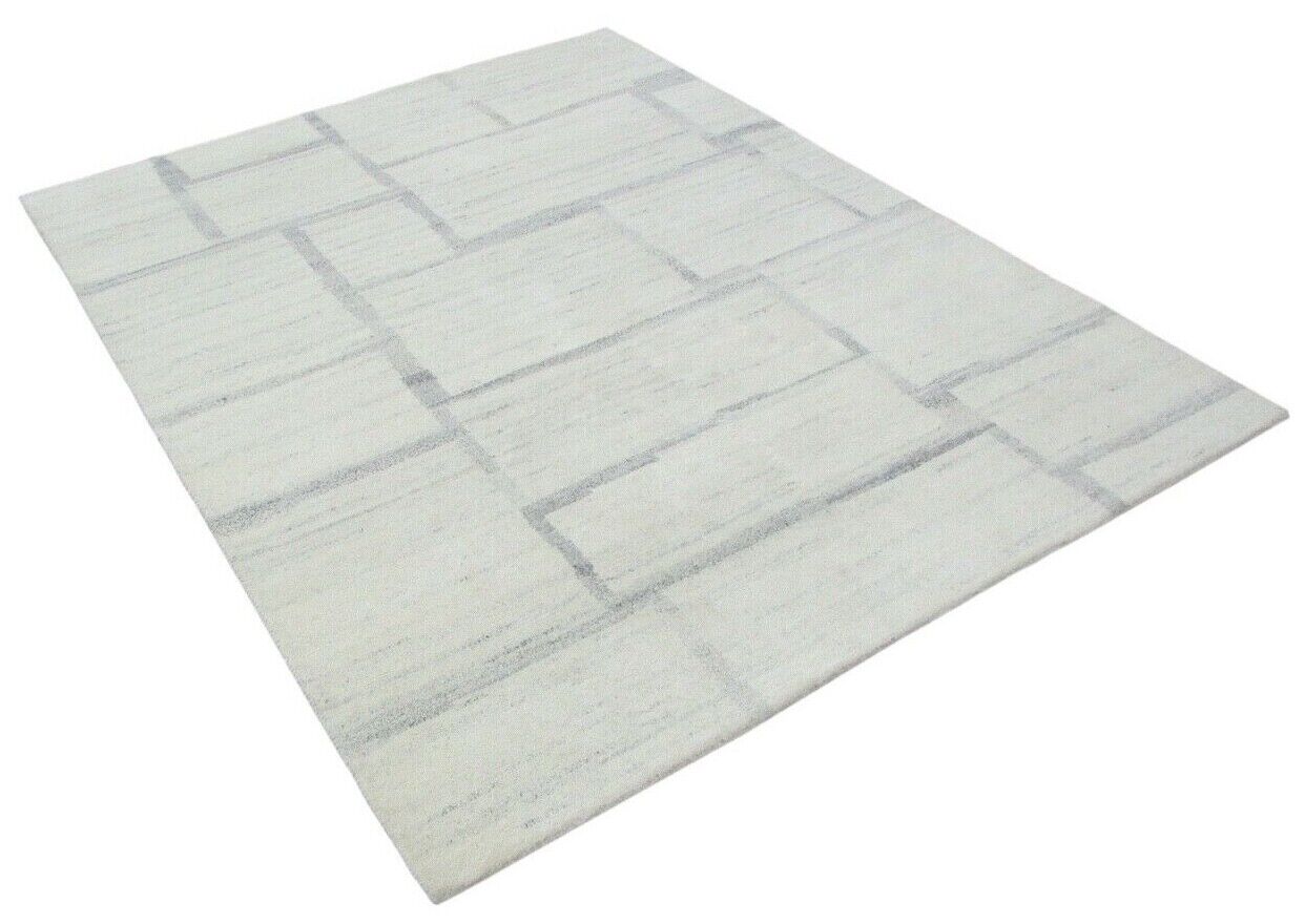 Nepal Teppich Handgeknüpft Beige Grau 100% Wolle Orientteppich 162x224 cm N-44