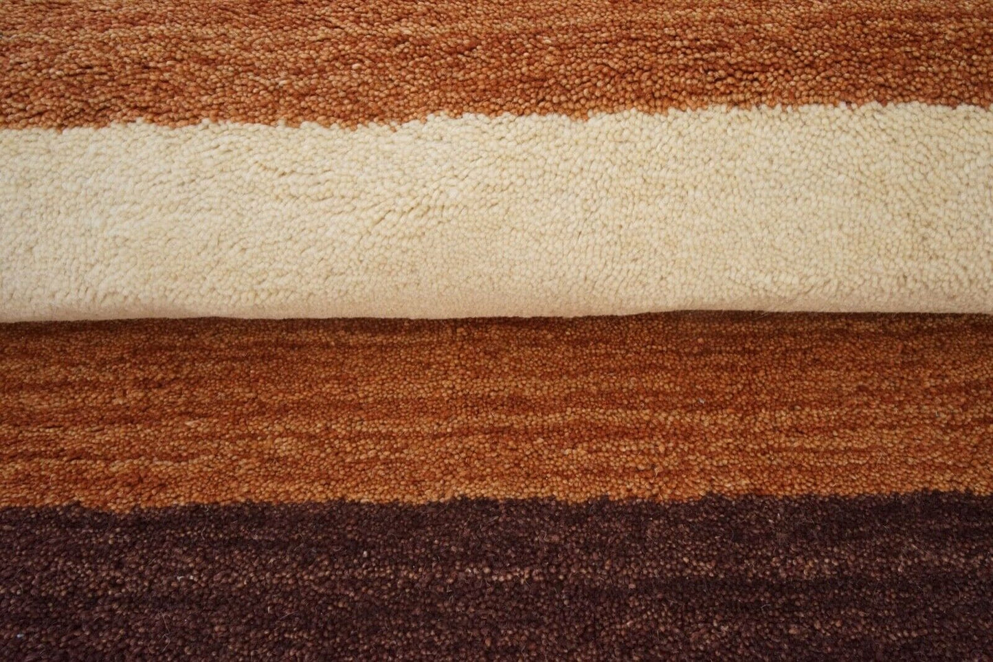 140X200 cm Teppich 100% Wolle Orange Beige Braun Orient Handgetuftet HT593