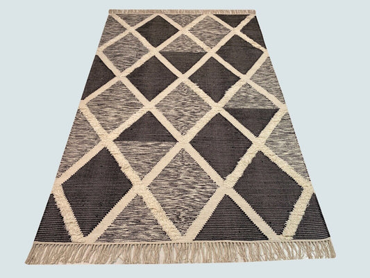 Kilim 100% Wolle Teppich Dhurry Handgewebt Beige Dhurrie, Kelim 155X240 cm