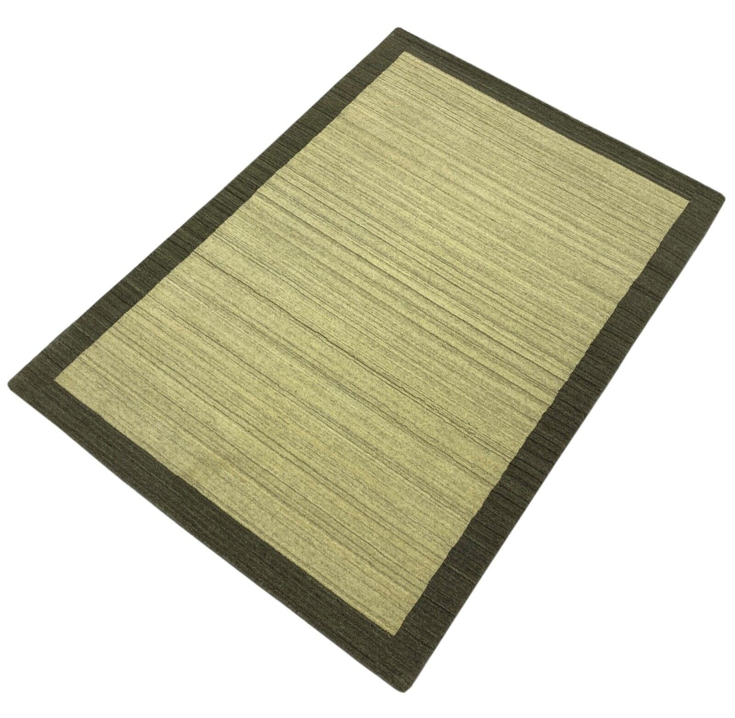 Beige Braun Teppich 100% Wolle Lori Handgewebt natürliche Wolle 130x180 cm S167