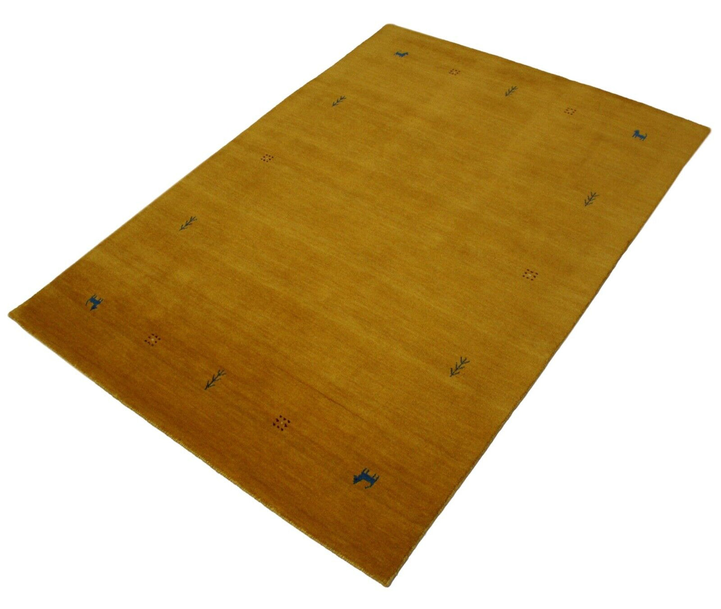 Wohnzimmer Gold Gabbeh Teppich 100% Wolle 170x240 cm Orient Handgewebt WR7