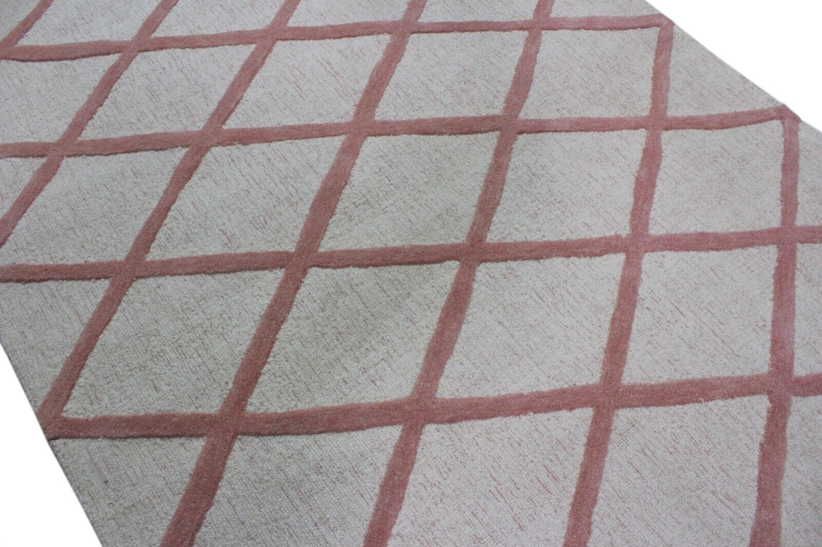 Beige Orange Teppich 100% Wolle 150X240 CM Handarbeit Handgetuftet Pr58