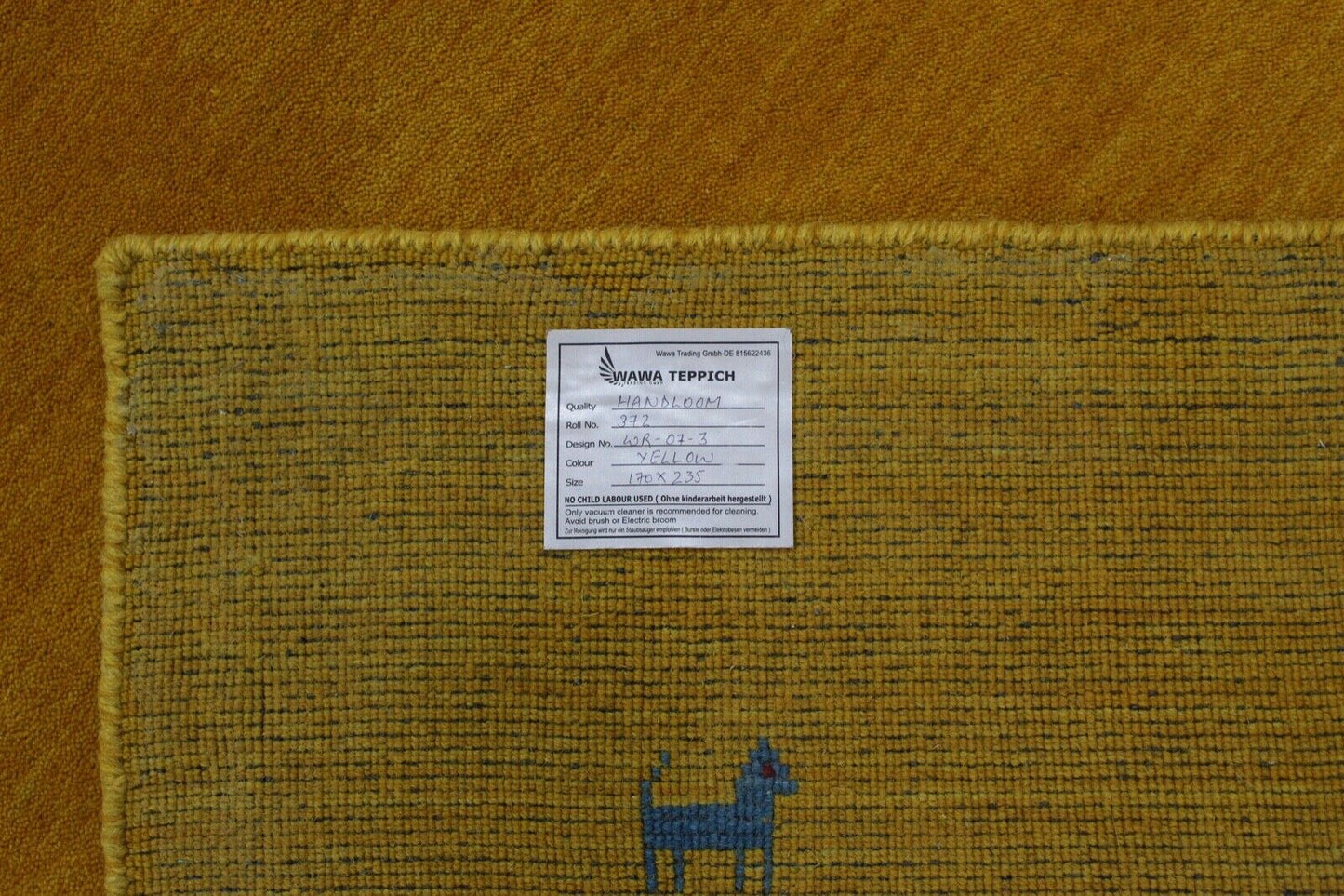Wohnzimmer Gold Gabbeh Teppich 100% Wolle 170x240 cm Orient Handgewebt WR7