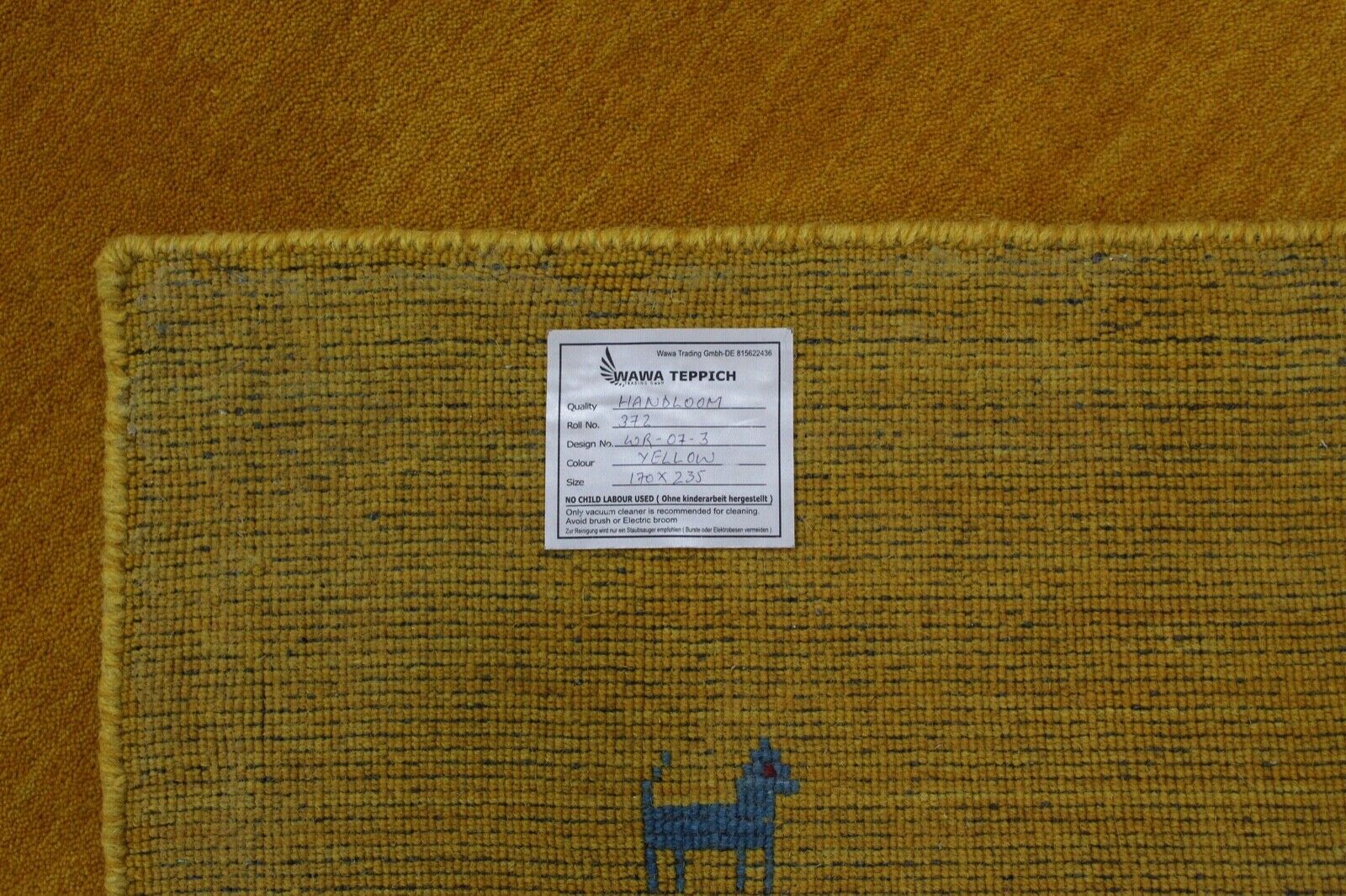 Wohnzimmer Gold Gabbeh Teppich 100% Wolle 170x240 cm Orient Handgewebt WR7