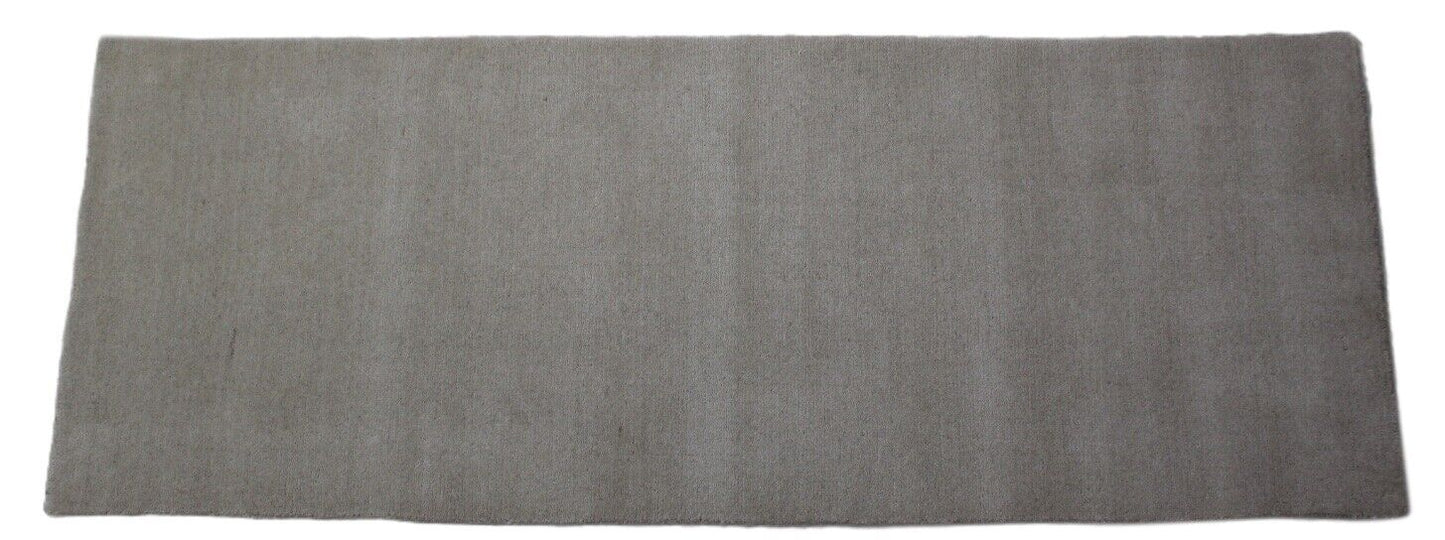 Beige Elfenbe Brücke 100% Wolle 75X200 cm Handgewebter Teppich Orientteppich C9
