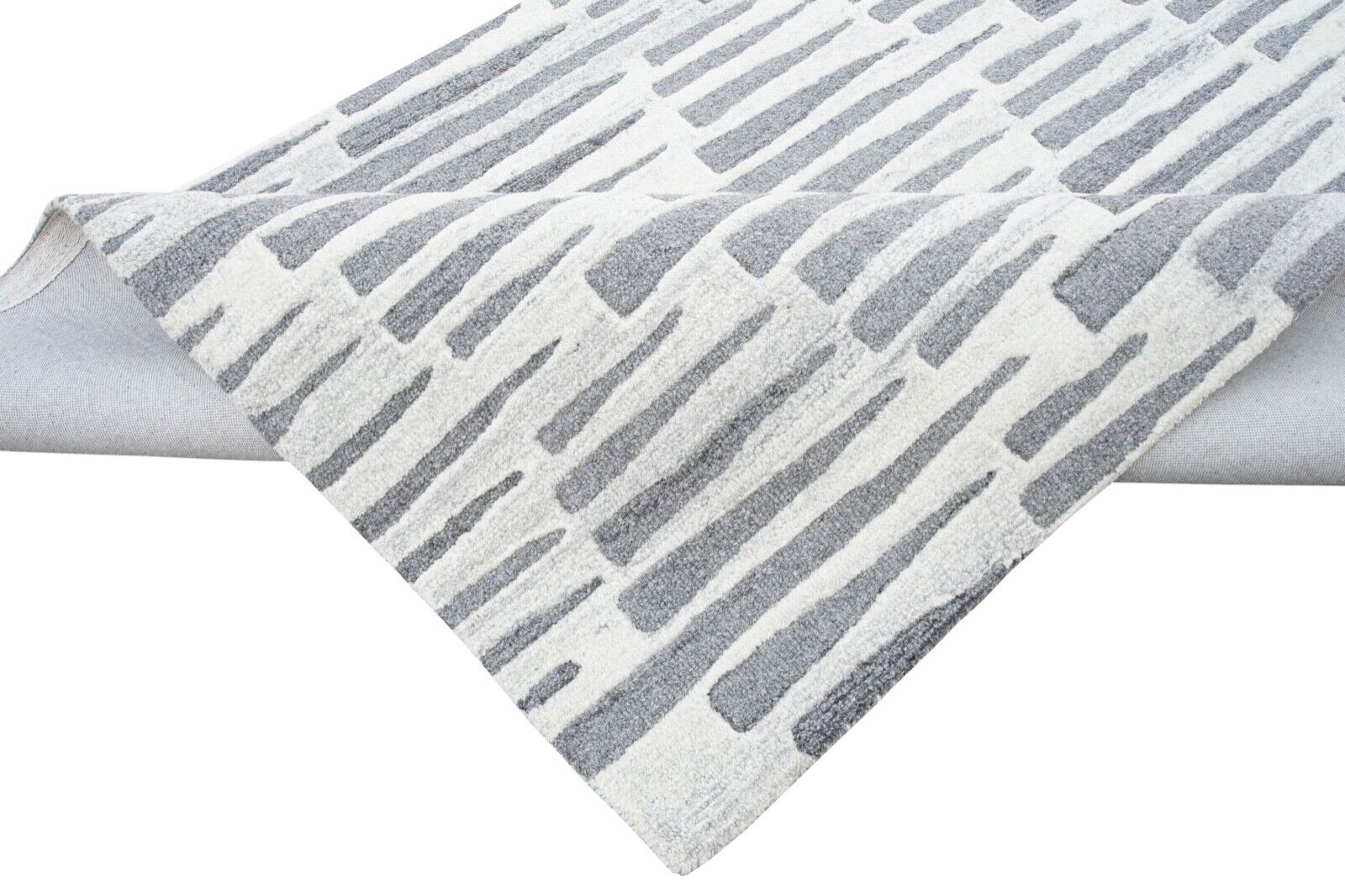 Grau Beige 160X230 cm Teppich 100% Wolle Orientteppich Handgetuftet HT276