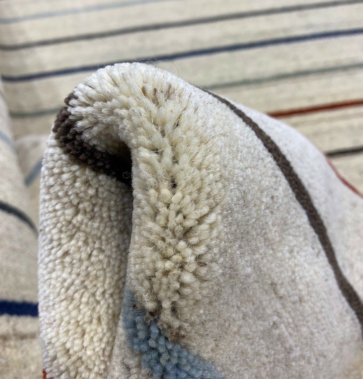 Gabbeh Teppich 100% Wolle Beige loom lori Handgewebt 120x180 cm S39