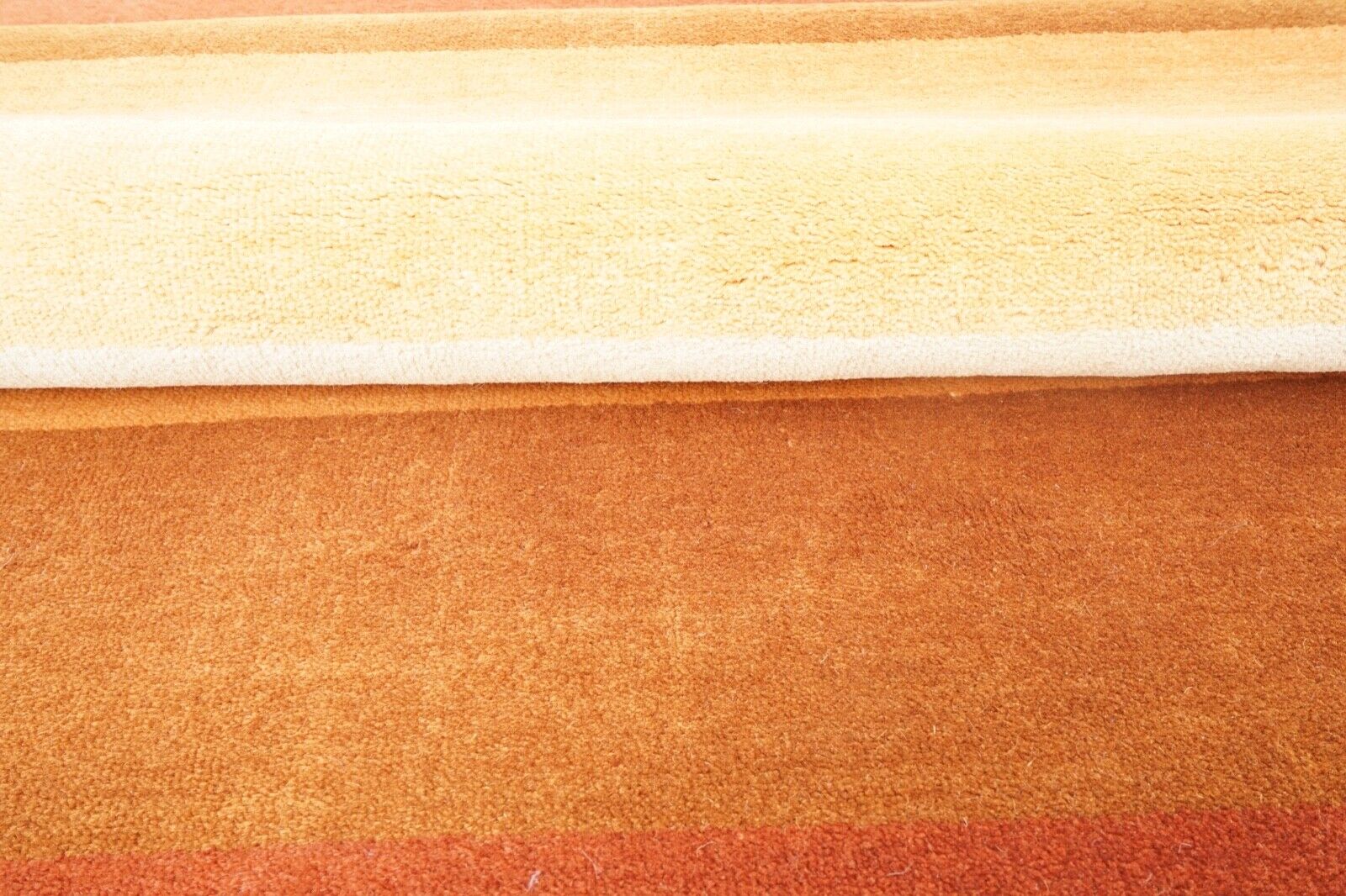 Gold Orange Beige Teppich 115x180 cm Handgewebt 100% Wolle Lori Buff Lr429