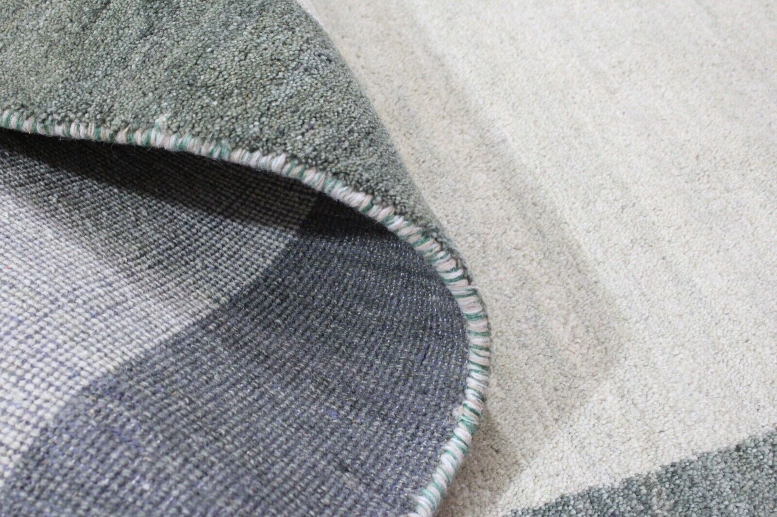 Tappeto Gabbeh, annodato a mano, 100% lana, verde, tappeto orientale, 140x200 cm, R306