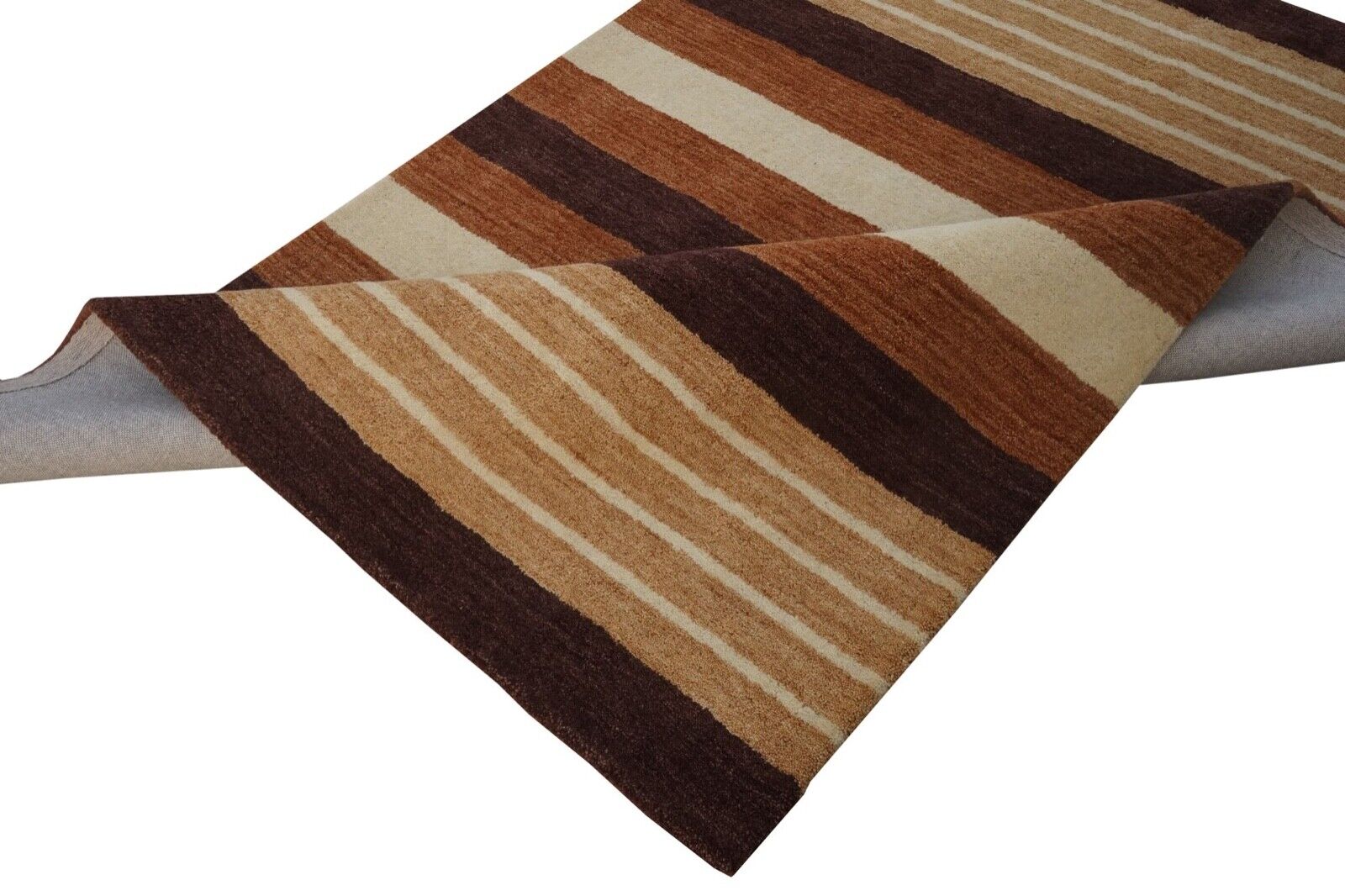 Tappeto 140x200 cm 100% Lana Arancione Beige Marrone Orientale Tuftato a mano HT593