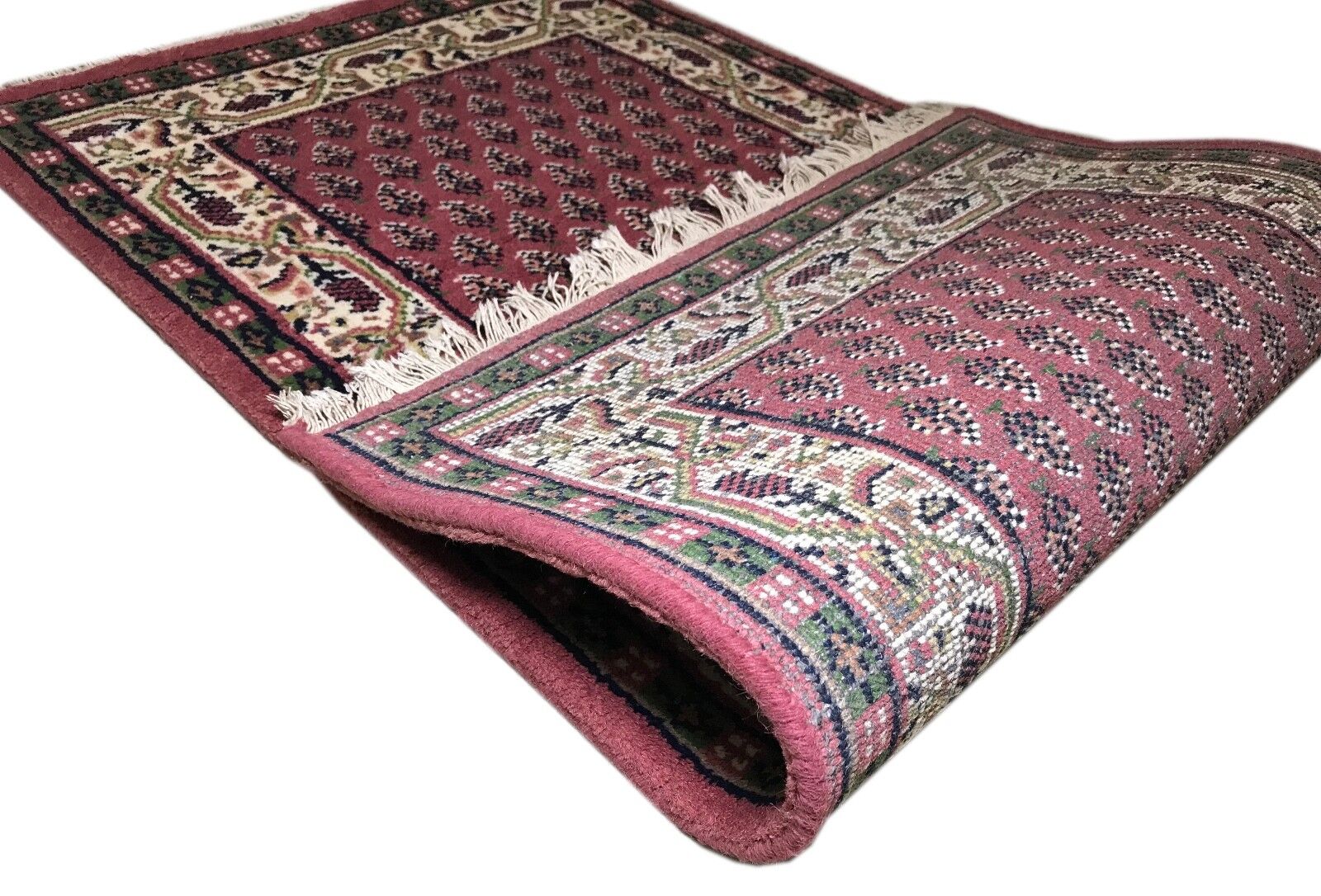 Orientteppich Mir Handgeknüpft 100% Wolle Rust Cream ca. 75X145 CM Teppich Rot