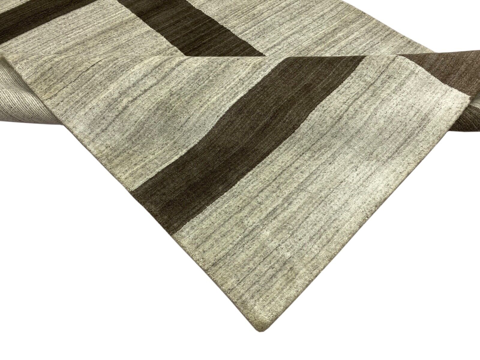 Teppich 100% Wolle Grau Beige Gabbeh lori Handgewebt 120x180 cm dp Garn S151