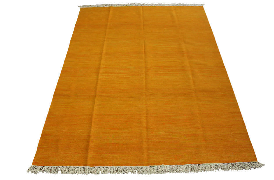 Kilim Handgewebt Fein Gold Gelb Perser Teppich Kelim 180X240 cm 100% wolle