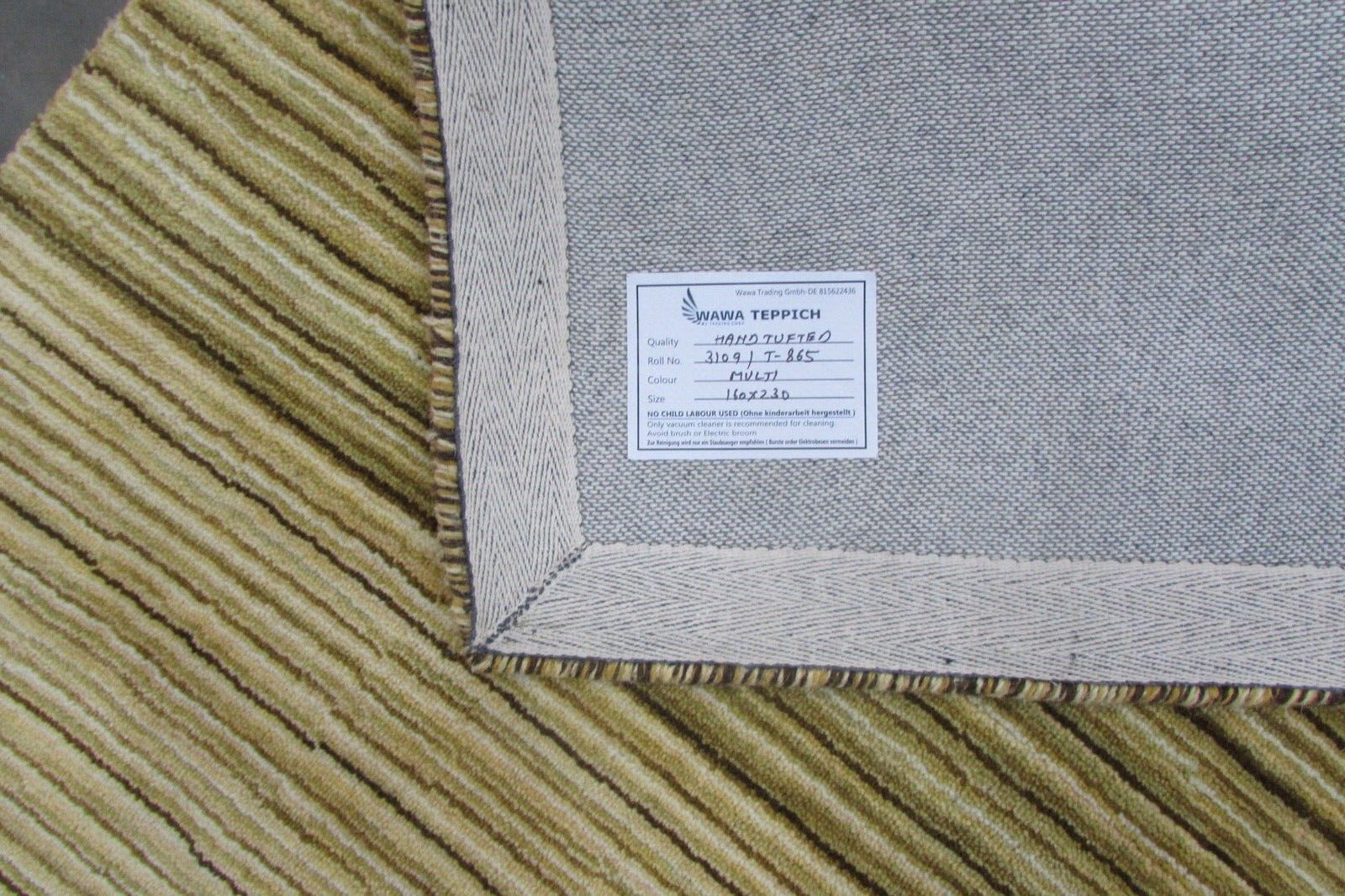 Zelený koberec 100% vlna 160x230 cm ručně tkaný T865