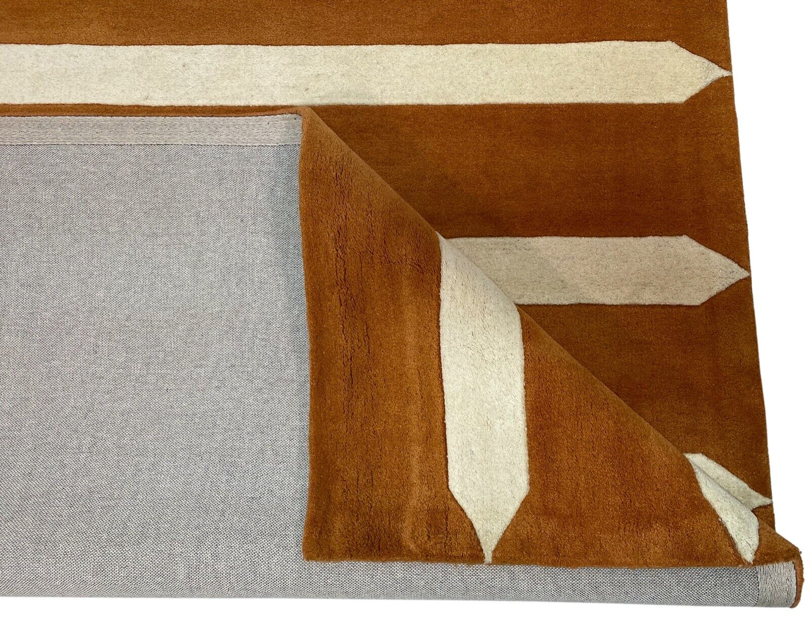 Orientteppich Rost Beige 100% Wolle Handgetuftet Bronzefarbe Teppich 155X245 CM