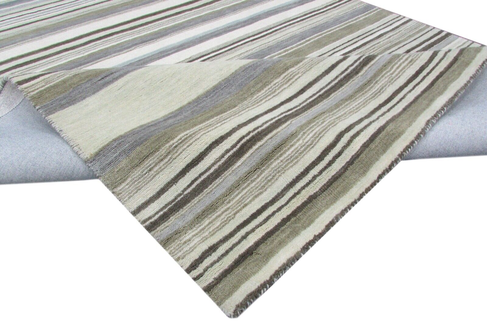 Tapis Gabbeh vert 100 % laine, tapis oriental fait main, 160 x 230 cm, T872