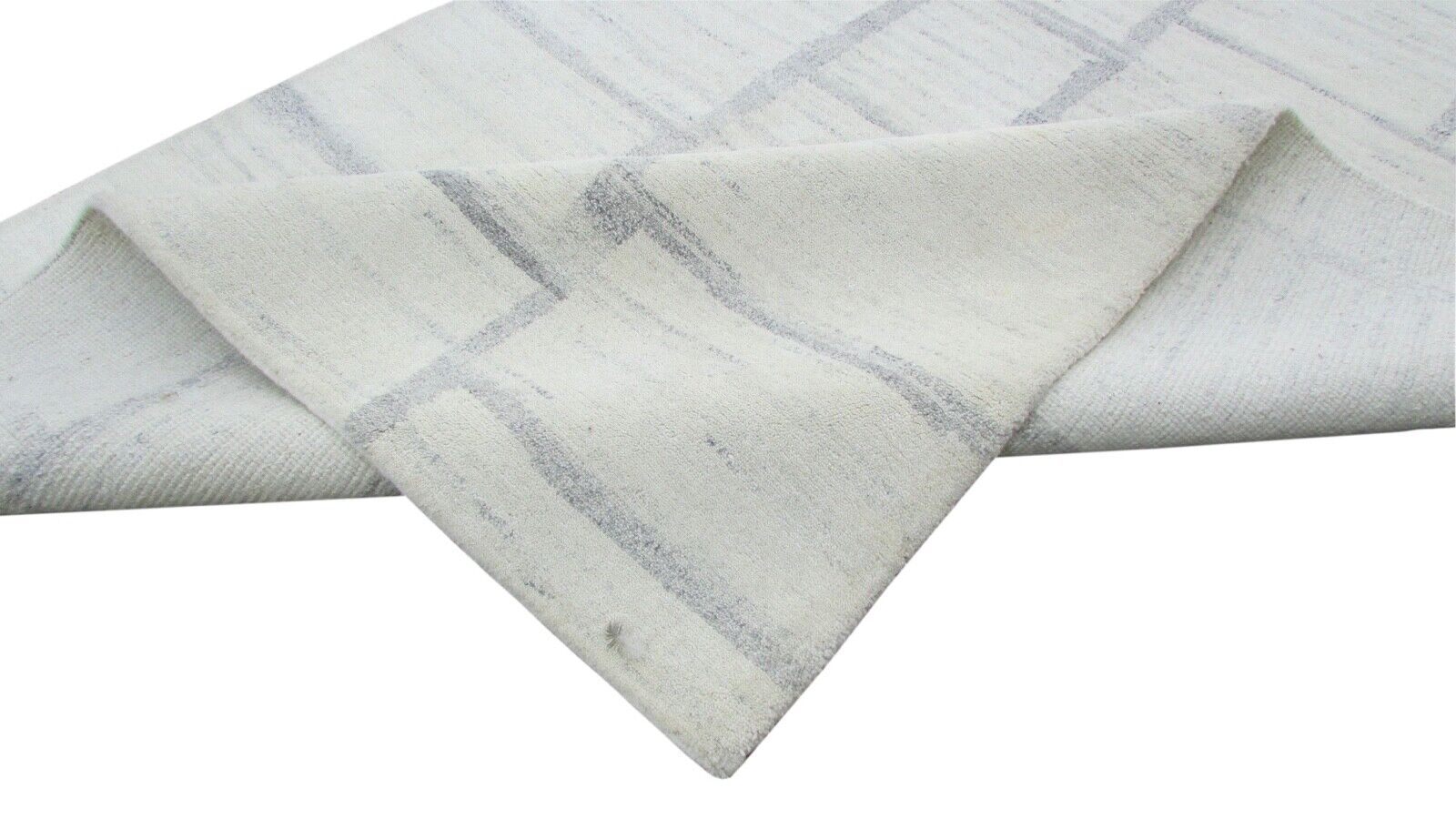 Nepal Teppich Handgeknüpft Beige Grau 100% Wolle Orientteppich 162x224 cm N-44