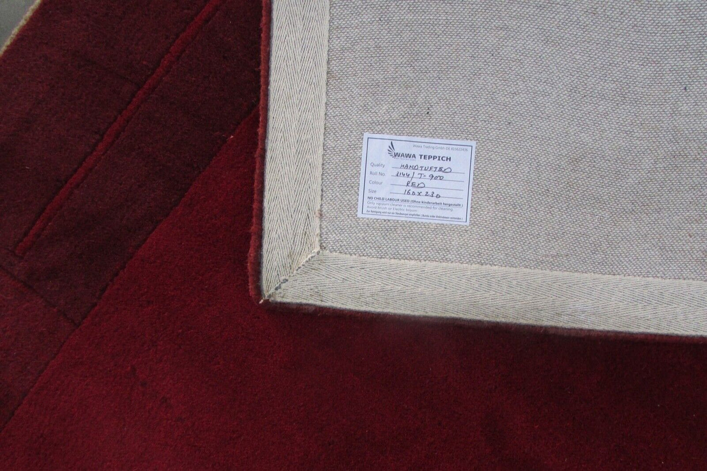 Rot Rosa Teppich 100% Wolle 160X230 cm Orientteppich Handgetuftet T900