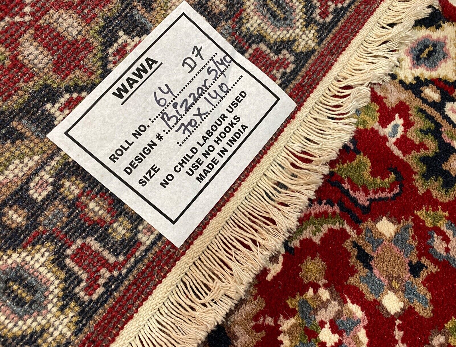 Zerbini in lana Red Carpet annodati a mano 100% lana vergine 70X140 cm D7