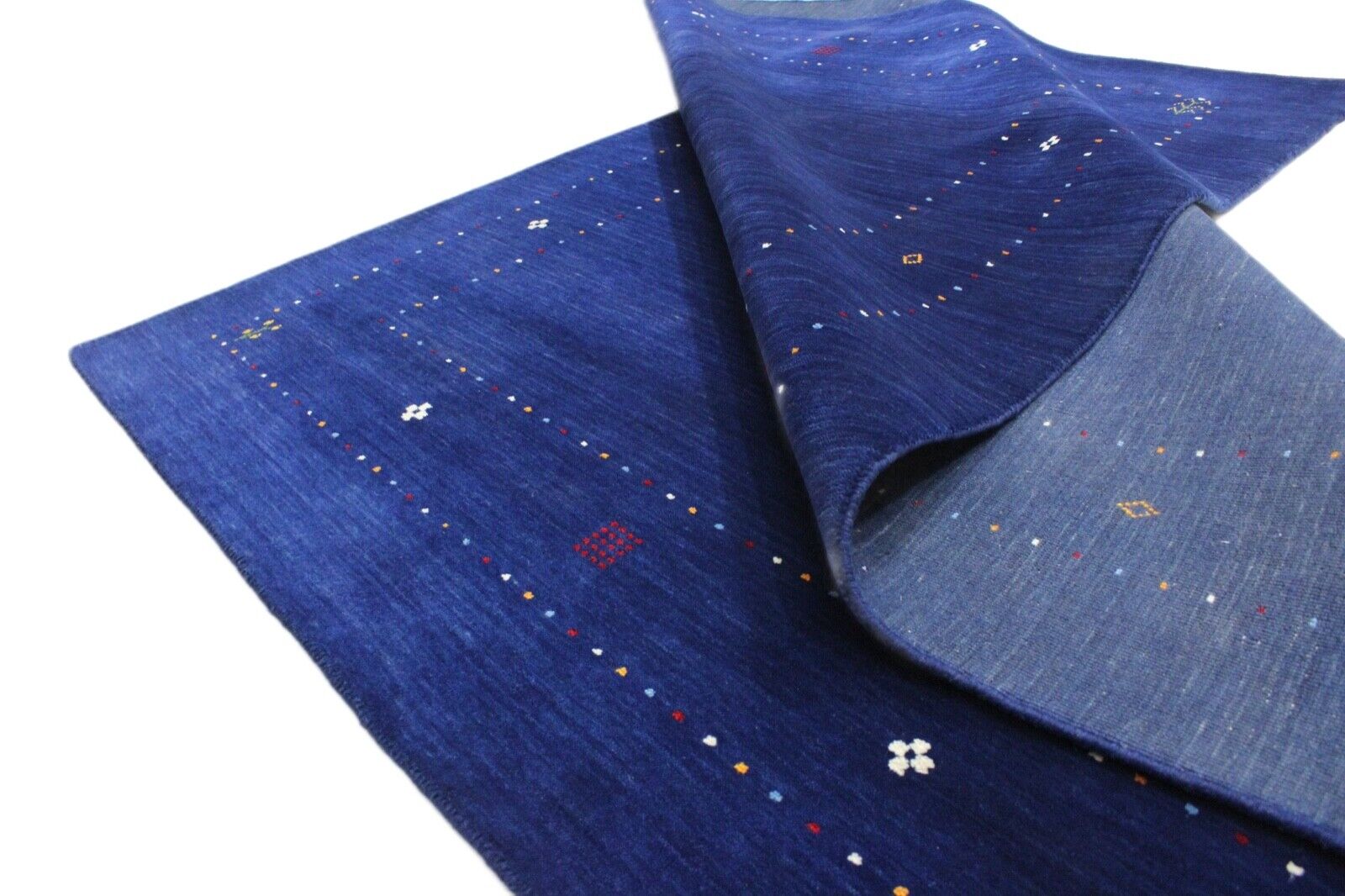 Preproga Gabbeh modra 100 % volna 160 x 230 cm ročno tkana orientalska preproga Lori WR60