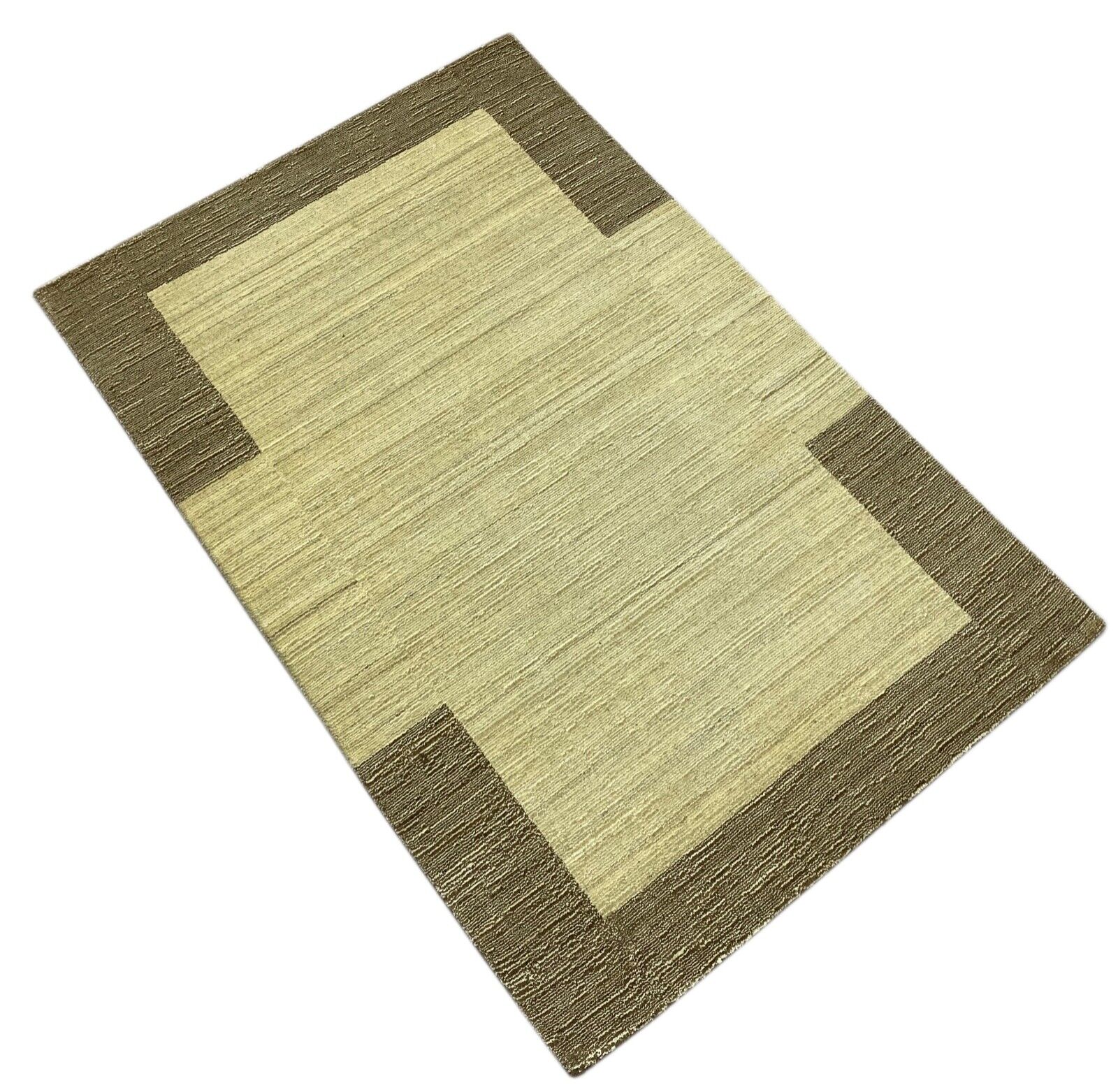 Teppich Gabbeh Beige Braun Wolle Viskose loom lori Handgewebt 118x179 cm S183