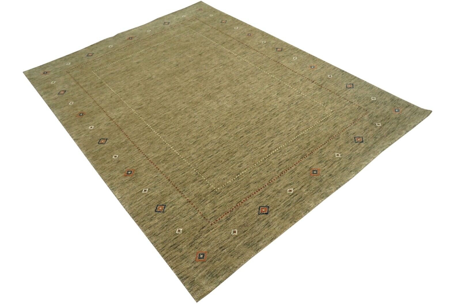 Gabbeh Teppich Dunkel Beige 100% Wolle 175x240 cm Handgewebt Orient Lr655