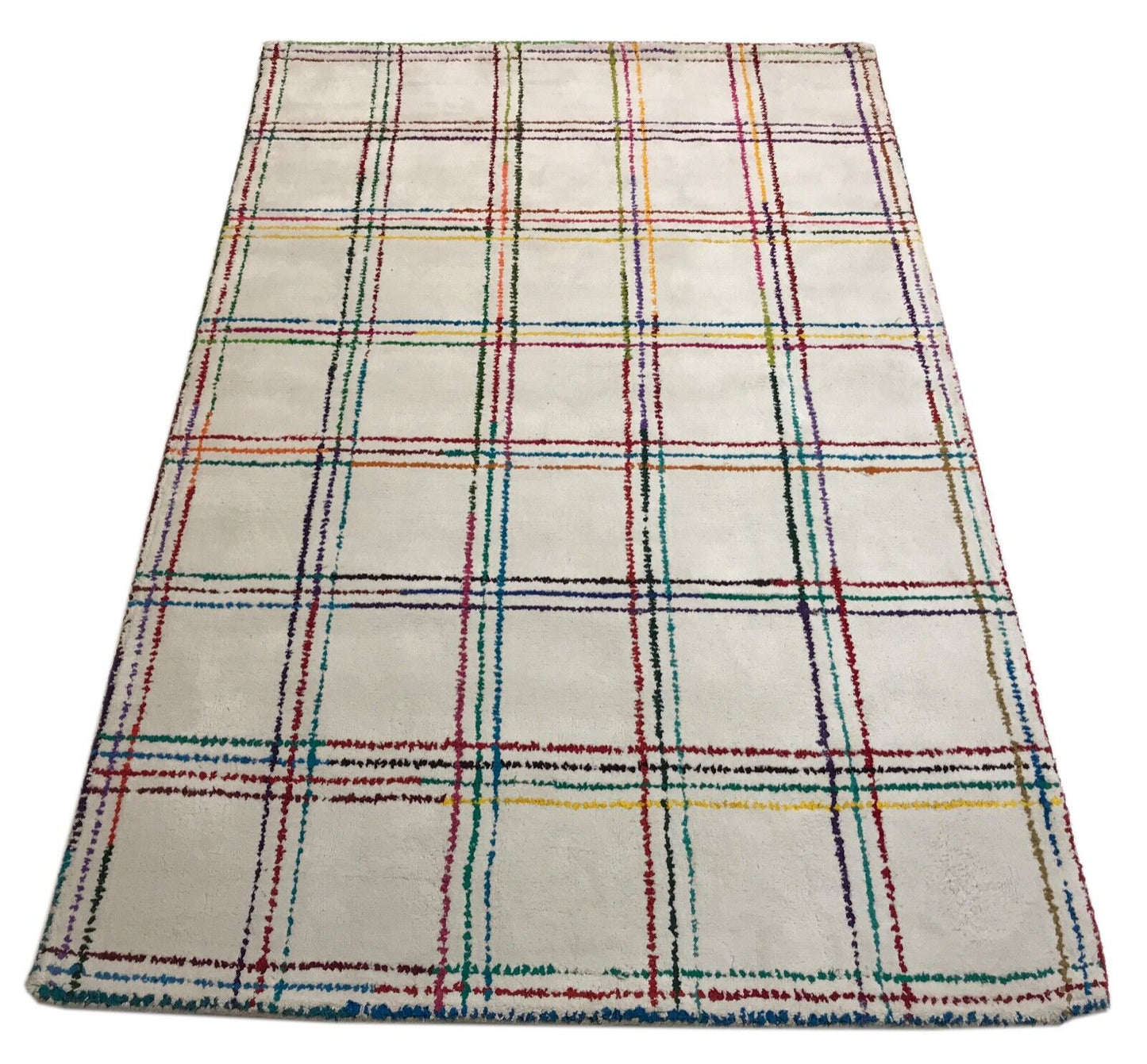Orientteppich Beige 100% Wolle Designer Teppich Handgetuftet 110X170 CM