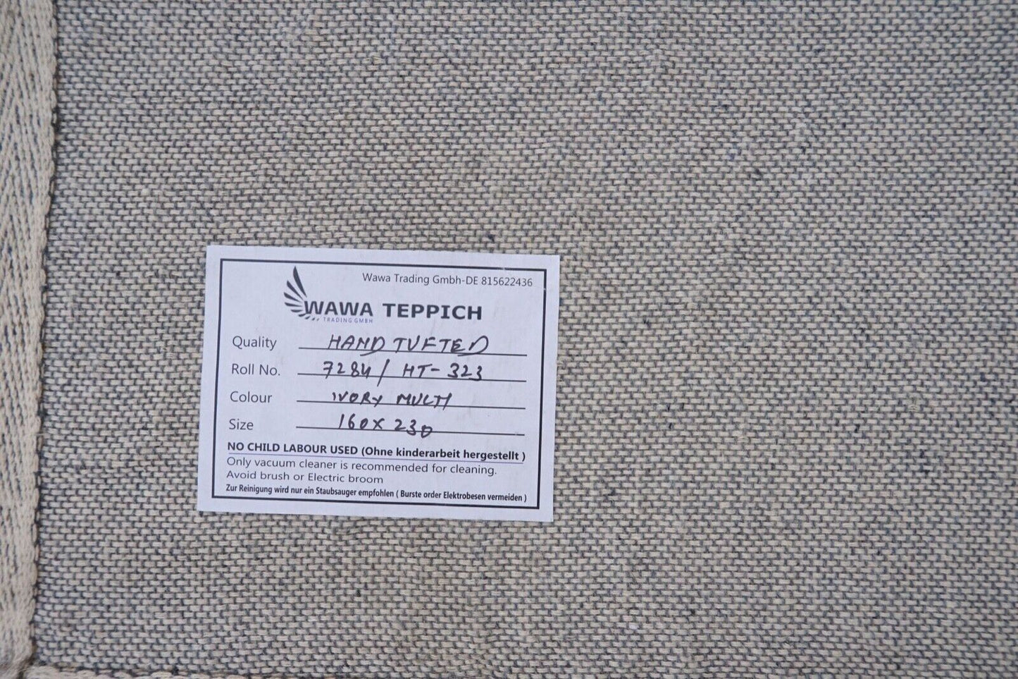 100% Wolle Beige Teppich 160X230 cm Orientteppich Handgetuftet HT323u