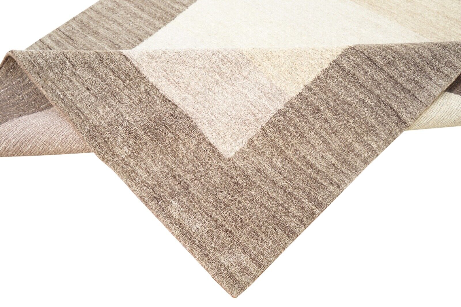 Beige Teppich Braun Handgewebt 100% Wolle 128x180 cm Orientteppich Lori Lr436