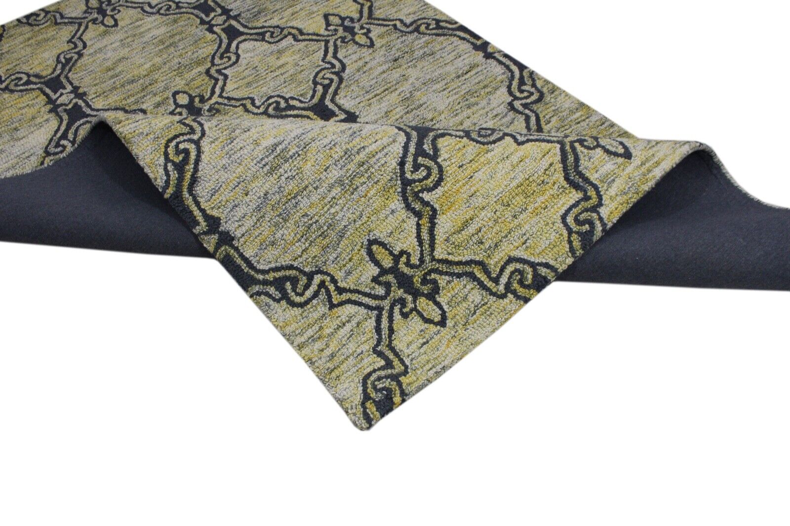 Gelb Grün Beige Teppich 100% Wolle Orientteppich 150X240 cm Handgetuftet MH921