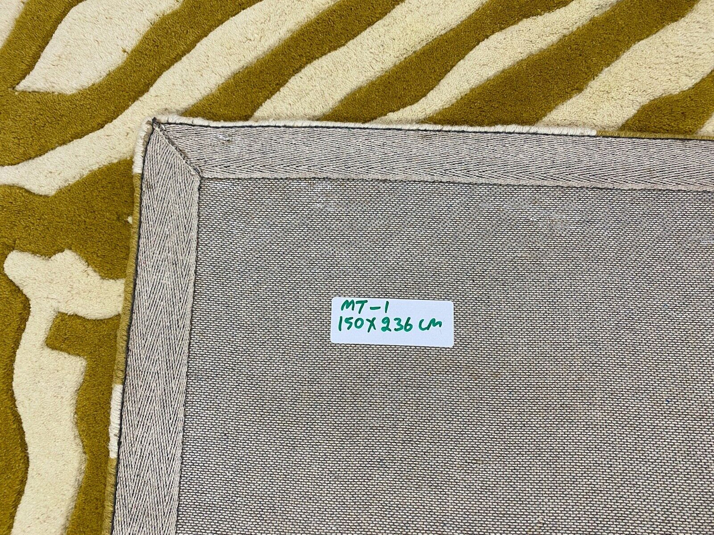 Orientteppich Gold Beige 100% Wolle Handgetuftet Teppich 150X236 CM