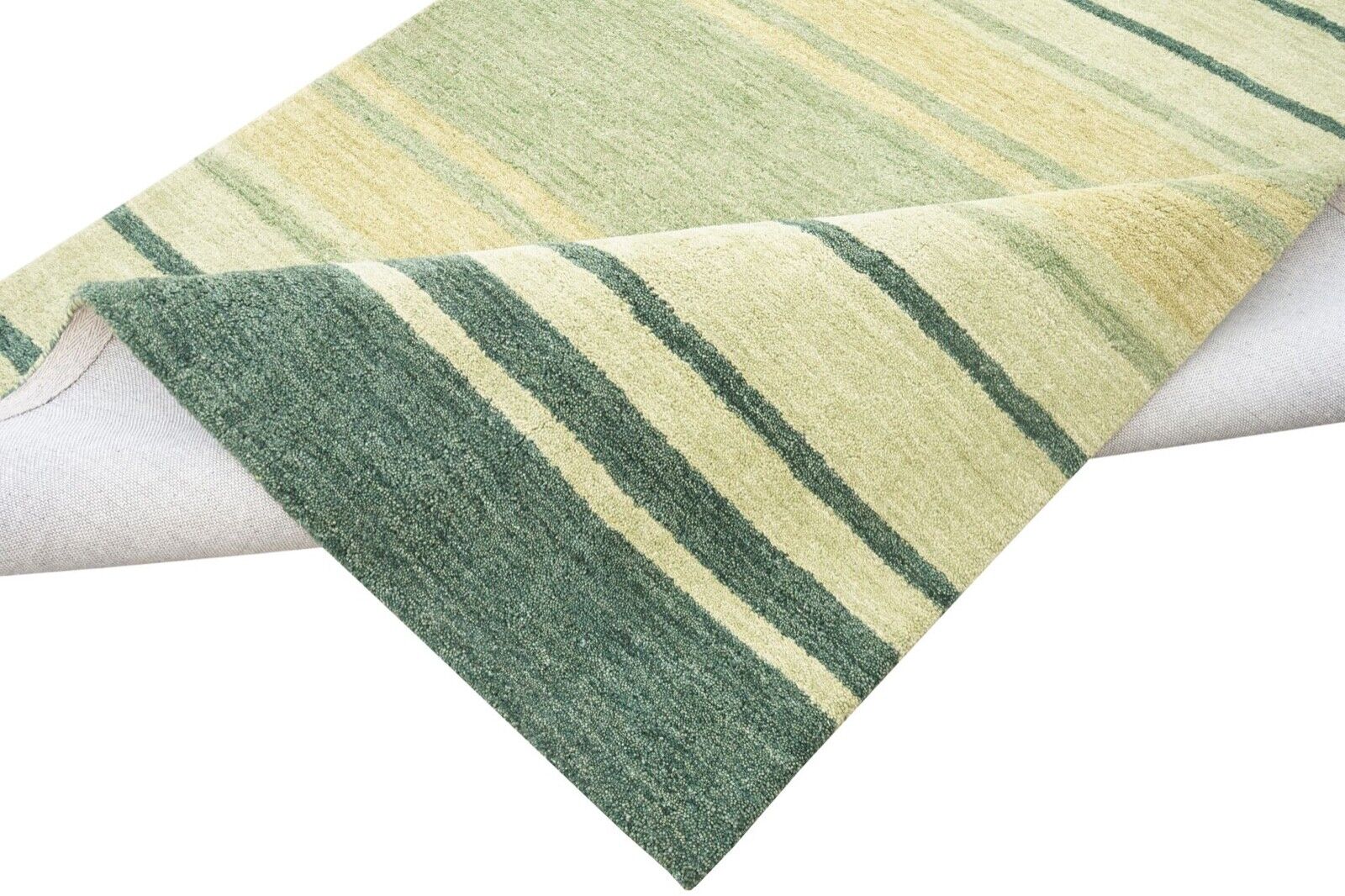 Grün Beige 140X200 cm Teppich 100% Wolle Orientteppich Handgetuftet HT620