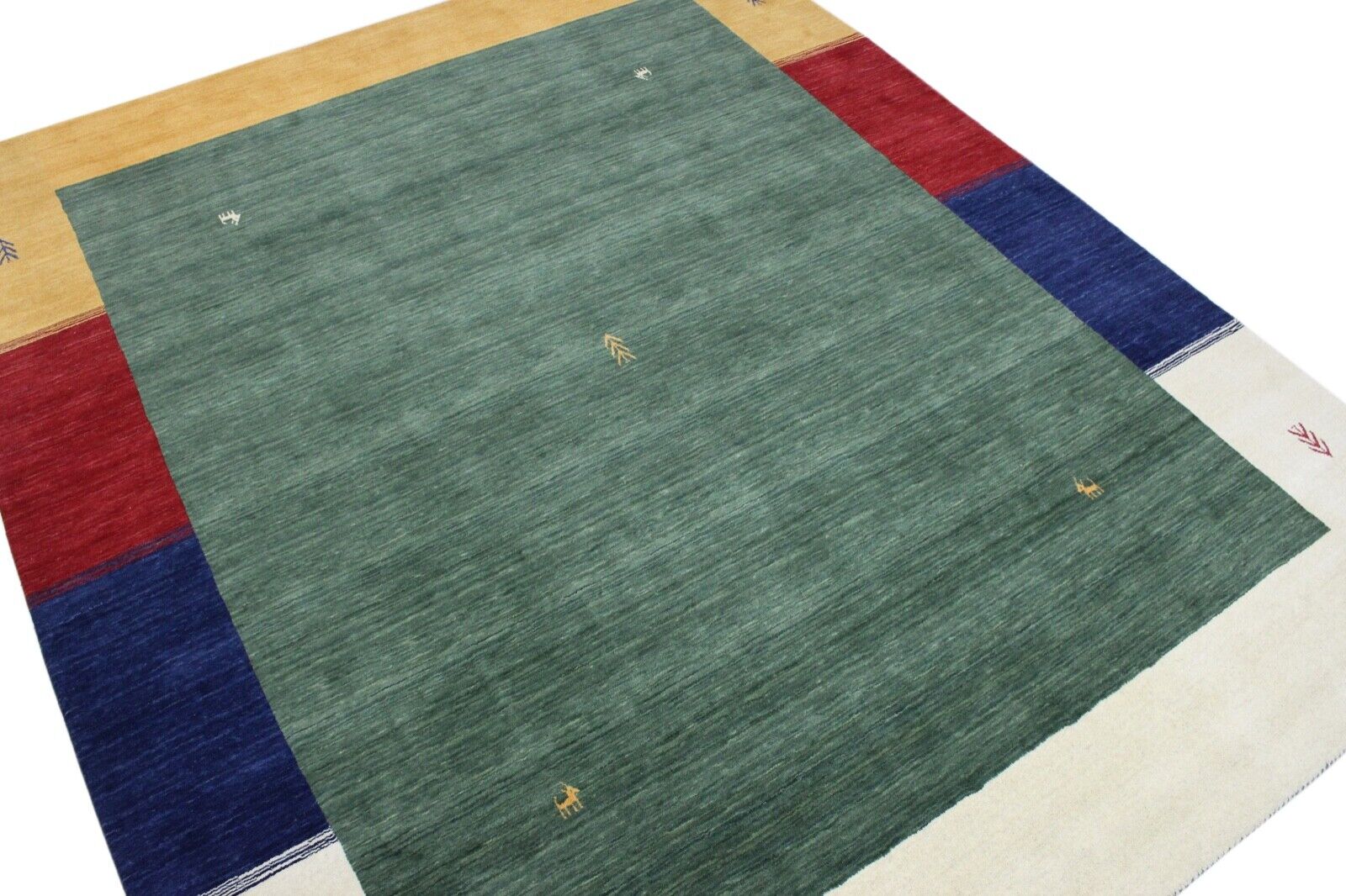 Orientteppich Gabbeh Grün Loom Teppich Handgefertigt 100% Wolle 250X300 CM