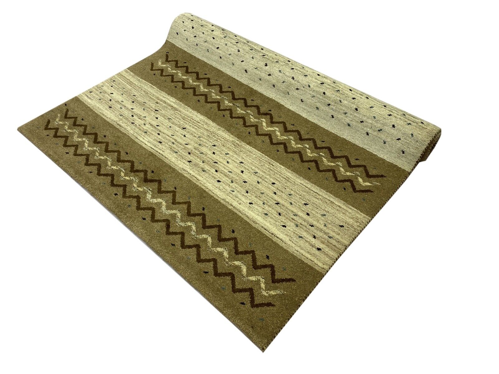 Gabbeh Teppich 100% Wolle Beige Braun Elfenbein Handgeknüpft 174X238 cm WR52