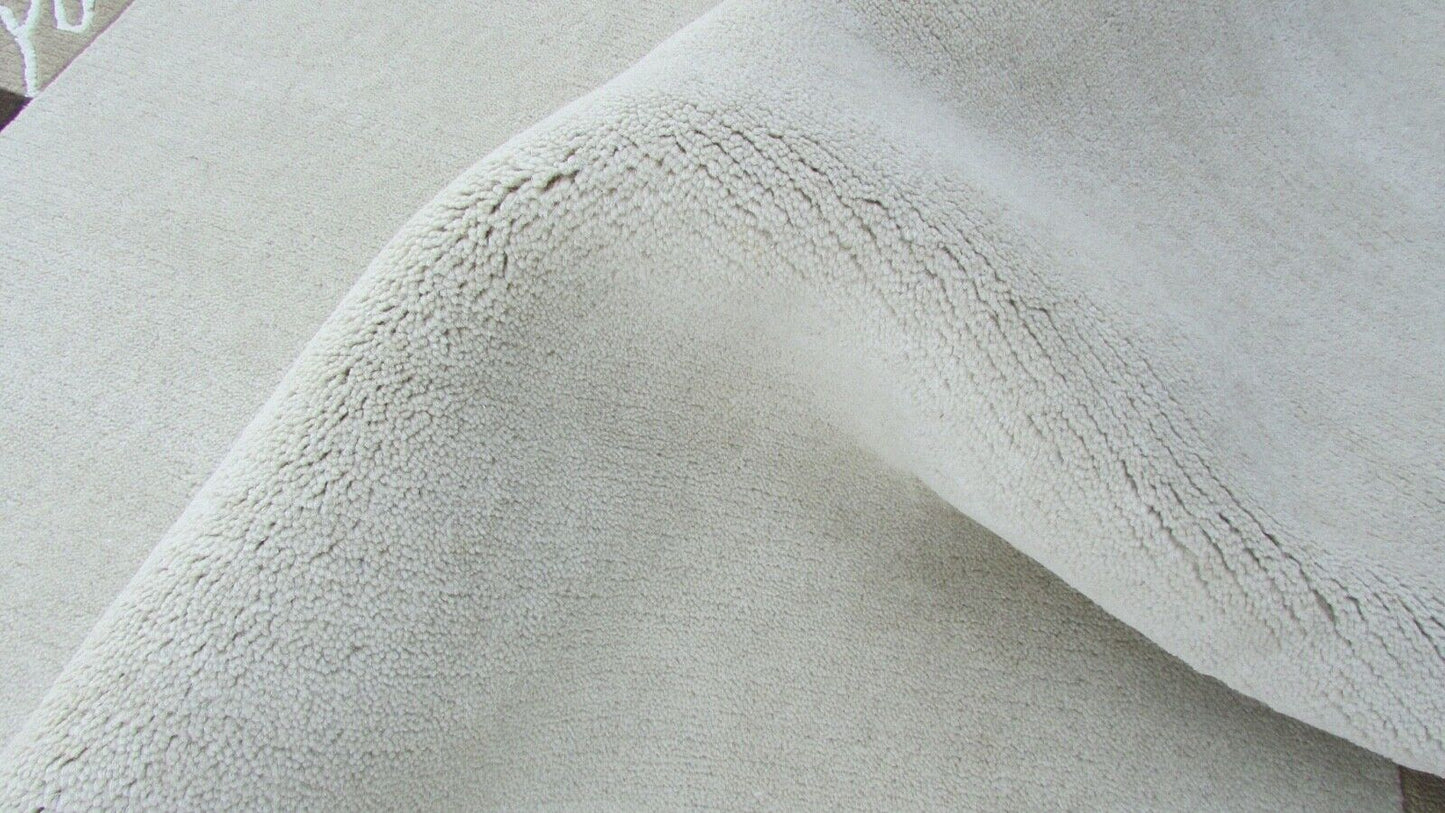 Nepal Teppich Handgeknüpft Braun Beige 100% Wolle Orientteppich 163x228 cm N-73