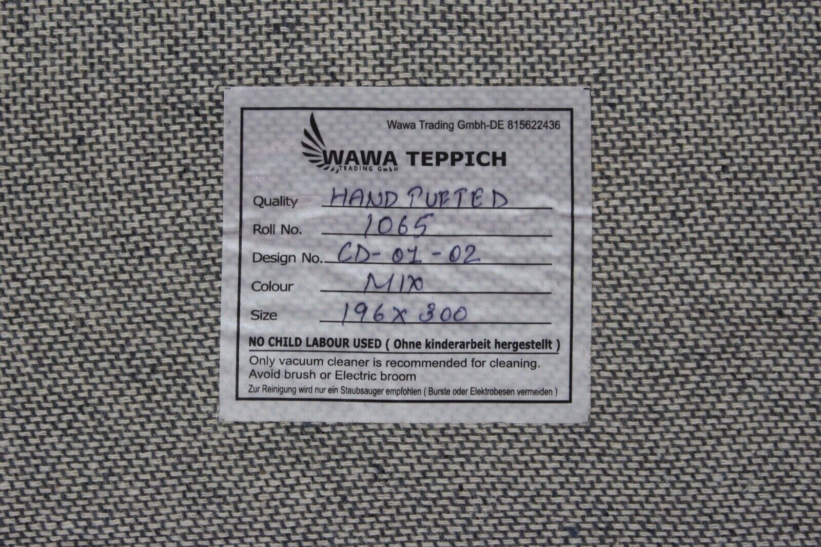 Wohnzimmer Teppich 100% Wolle Beige 200X300 cm Orientteppich Handgewebt CD 1