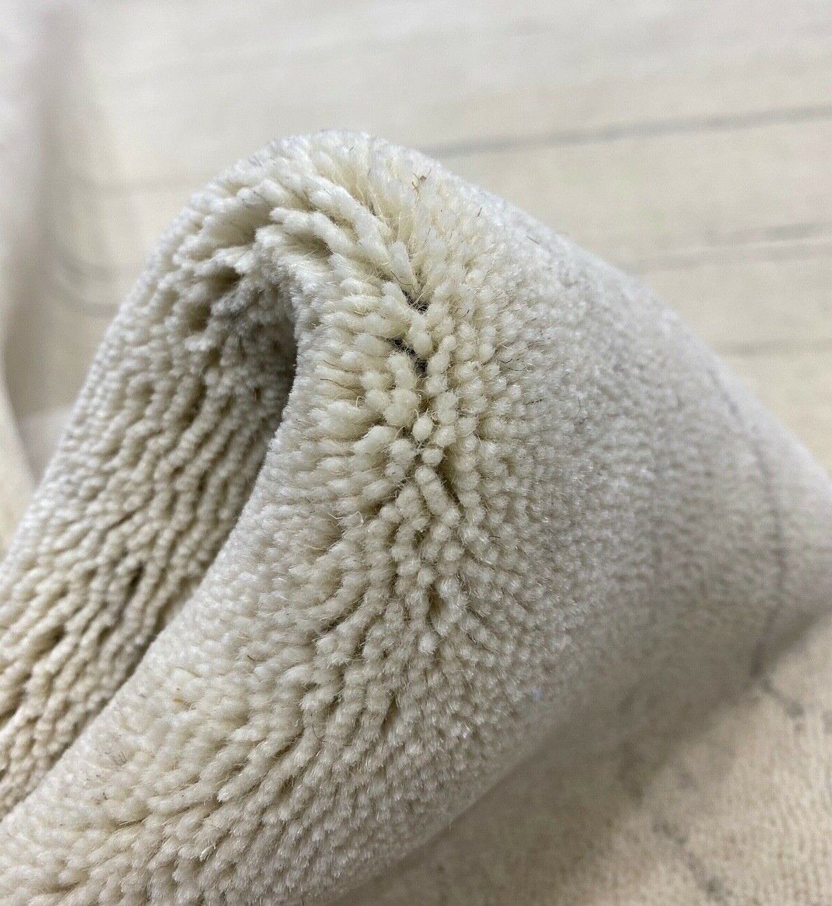 Gabbeh Teppich 100% Wolle Beige Schwarz Handgewebt 120x185 cm Naturwolle S117