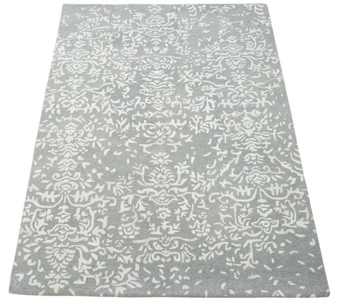 Teppich 100% Wolle Grau Beige 160X230 cm Orientteppich Handgetuftet HT284