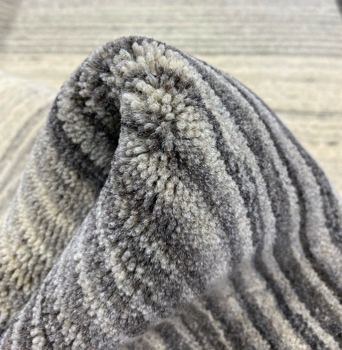 Teppich 100% Wolle Grau Beige Gabbeh lori Handgewebt 118x187 cm Naturwolle S98