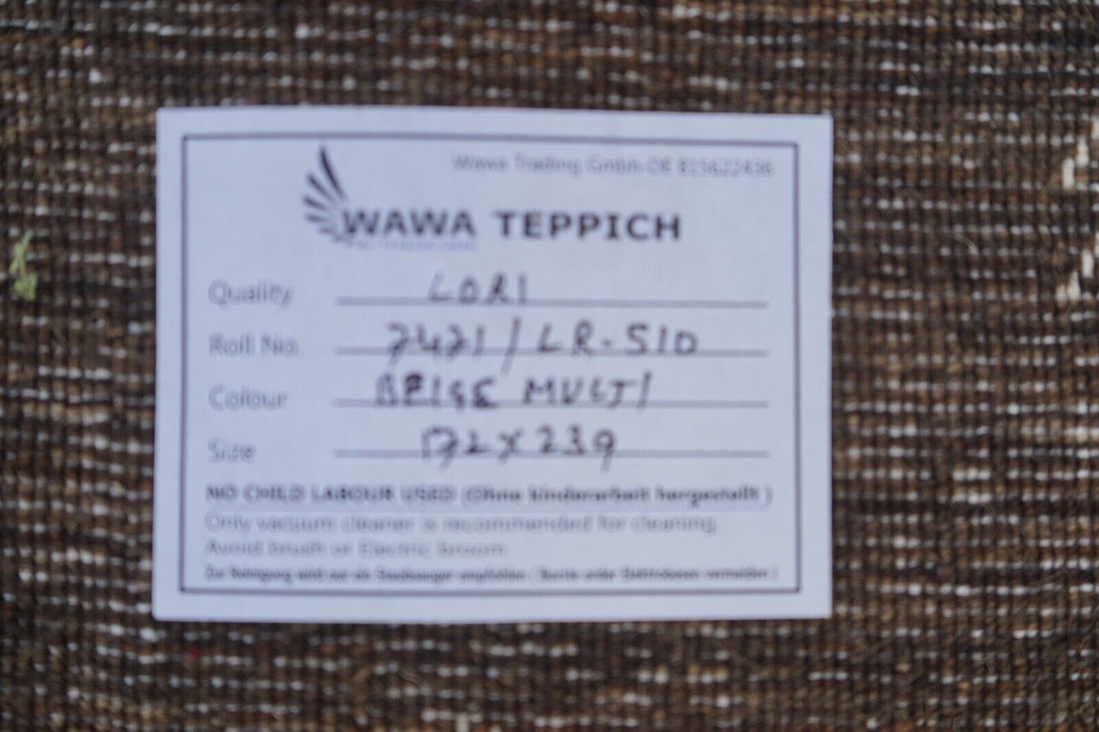 Gabbeh Tæppe Beige Sort 100% Uld 170x240 cm Lori Loom Håndvævet Lr510