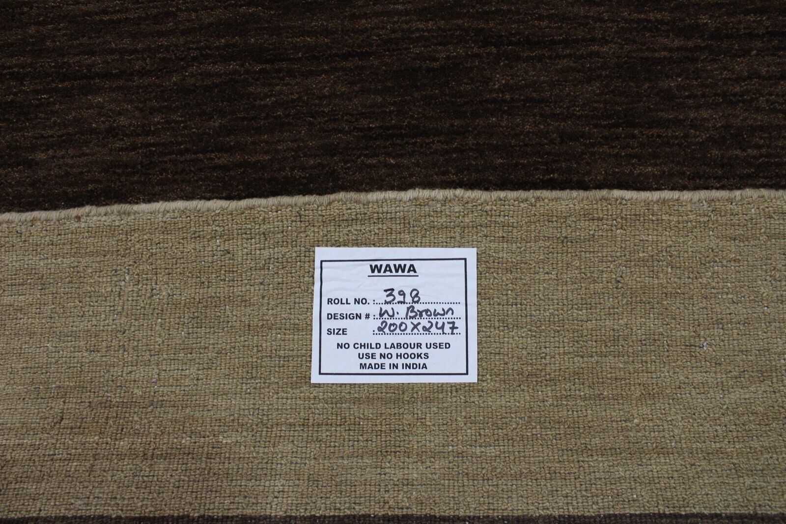 Gabbeh Teppich 100% Wolle 200X250 CM Orientteppich Handgefertigt Lila Beige