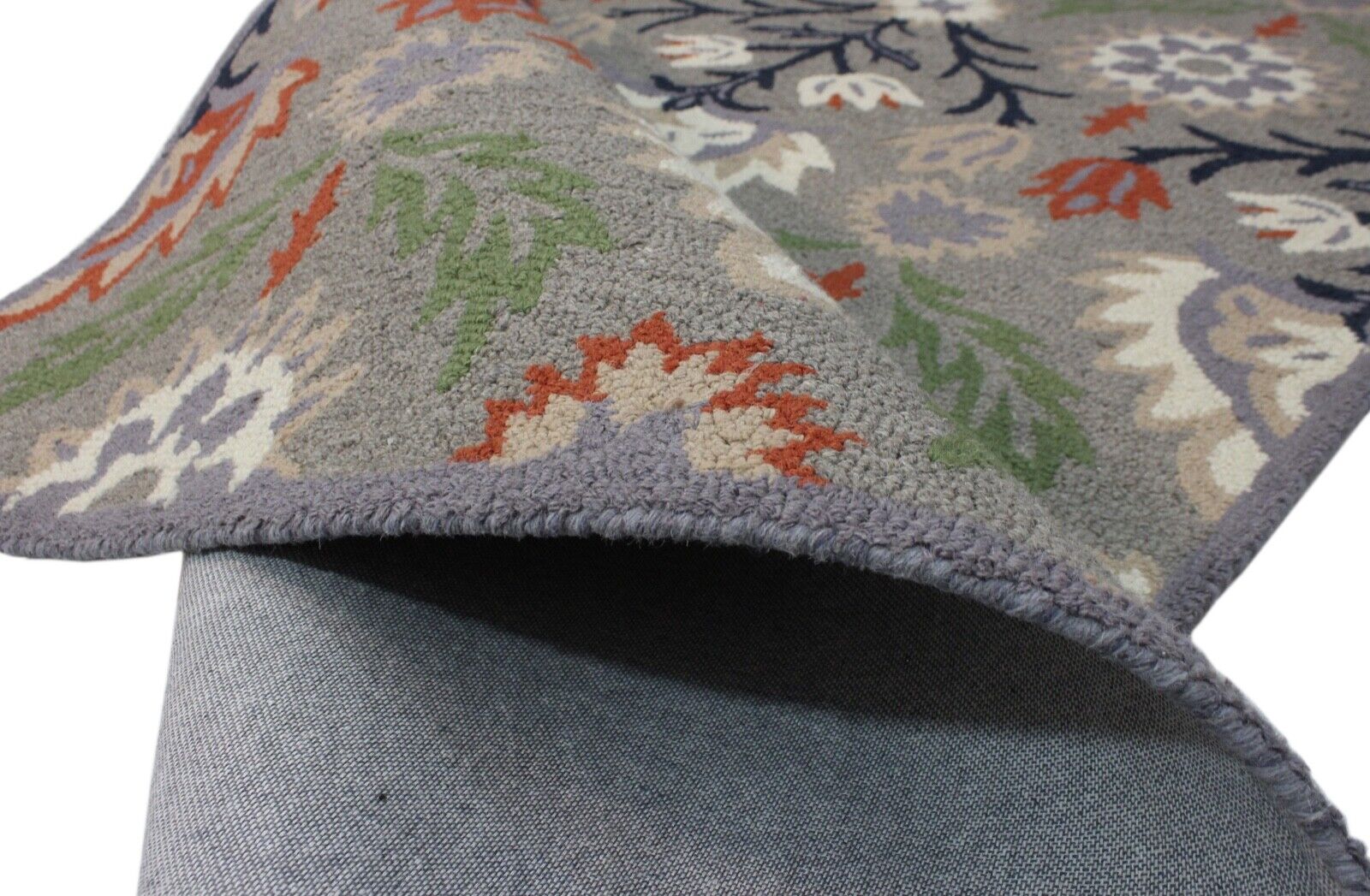 Grau Teppich 100% Wolle Beige Orientteppich 150X240 cm Handgetuftet MH935