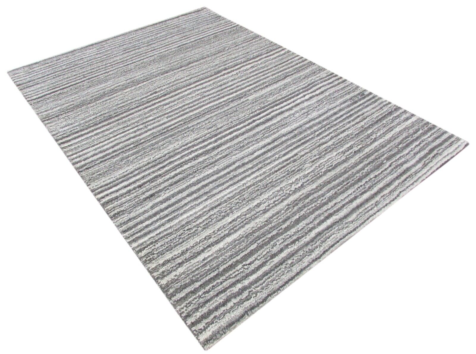 Tappeto 100% Lana Grigio 160X230 cm Design Soggiorno Tuftato a Mano T795
