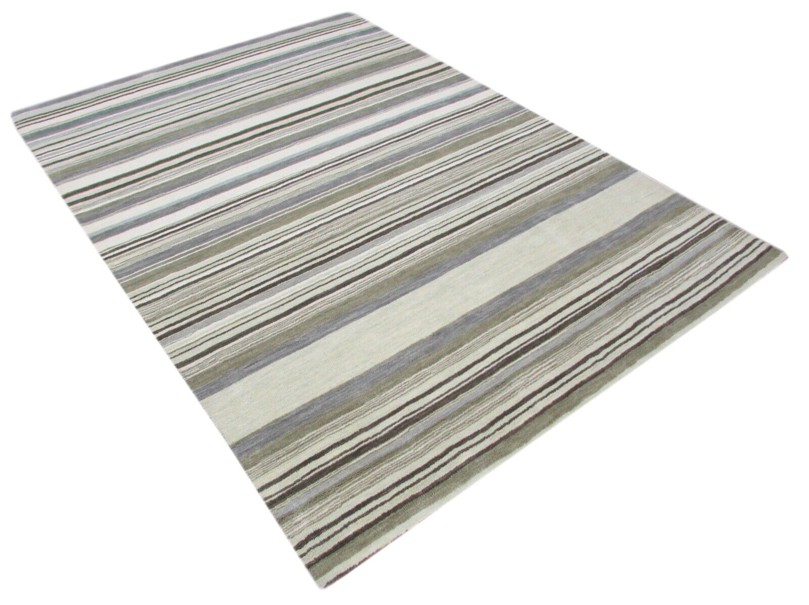 Tapis Gabbeh vert 100 % laine, tapis oriental fait main, 160 x 230 cm, T872